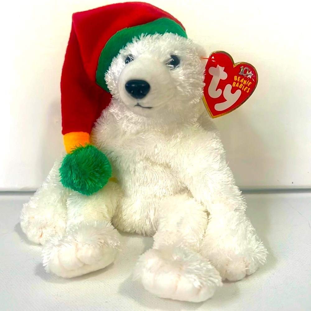 💥3/10 Sale - NWT TY Beanie Babies “SNOWDRIFT” Christmas Vintage 2002 Bear Plush